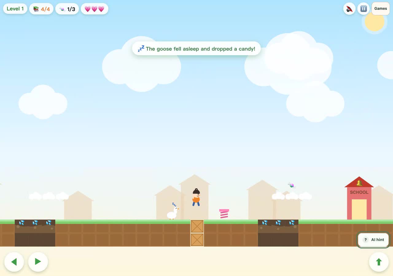 Platform Adventure gameplay: a frame from the recorded game