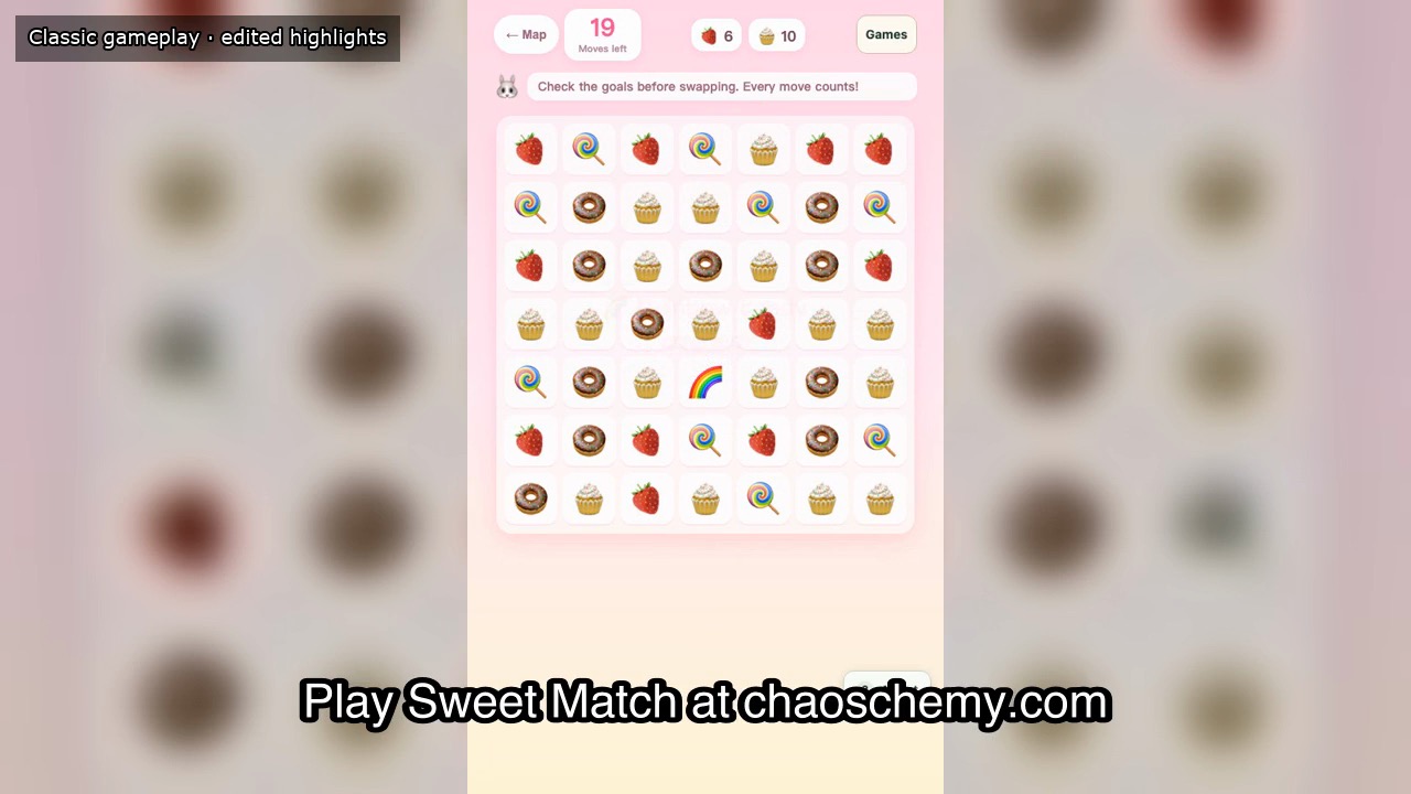 Sweet Match gameplay: a frame from the recorded game